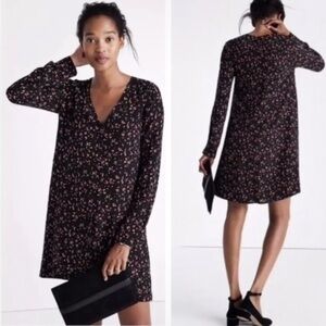 Madewell et Sezane XS Elly Silk Floral Mini Dress ~ Cottagecore Peasant Relaxed